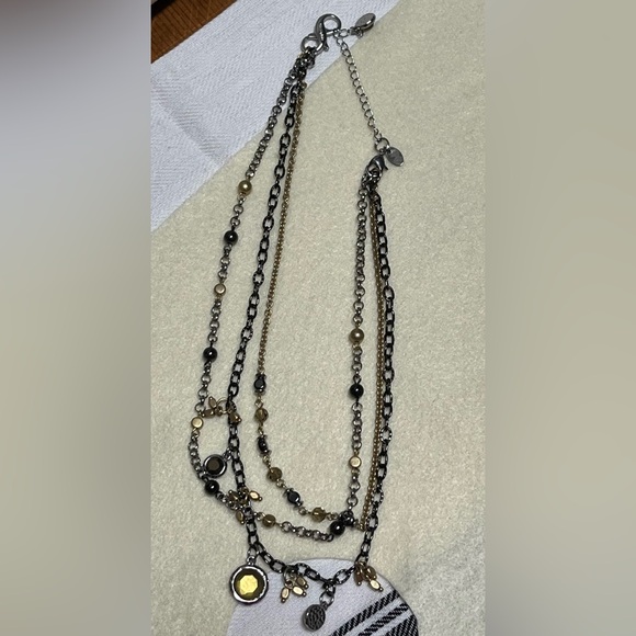 Lia Sophia  Multi  Layered Necklace with Gold and Silver Accents like new - Picture 8 of 8